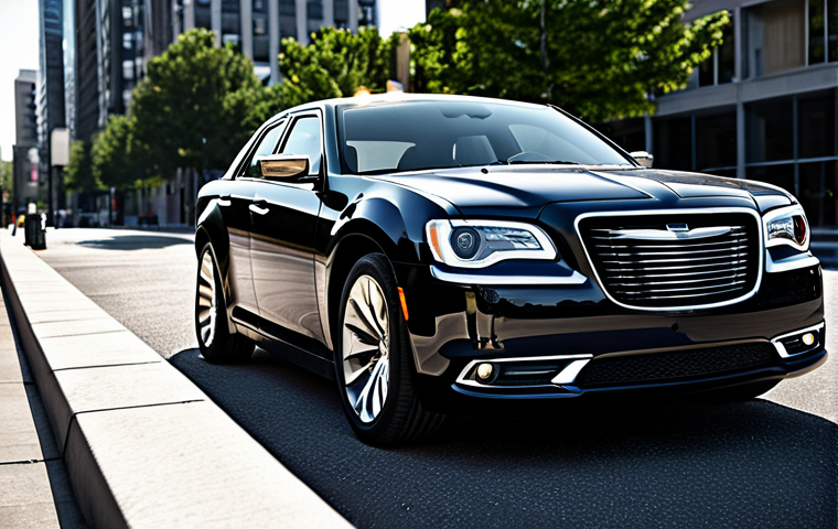 Modernized Chrysler 300 Design**
"A Chrysler 300, redesigned with sleek LED headlights and a sporty rear, parked in a modern urban environment, fully clothed, appropriate content, safe for work, perfect anatomy, natural proportions, professional automotive photography, high quality, daytime scene."
**