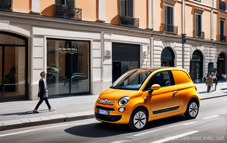 스텔란티스와 유럽 전기차 시장 점유율 - **Stellantis Electric Cityscape:** A vibrant and dynamic street scene in a picturesque European city...